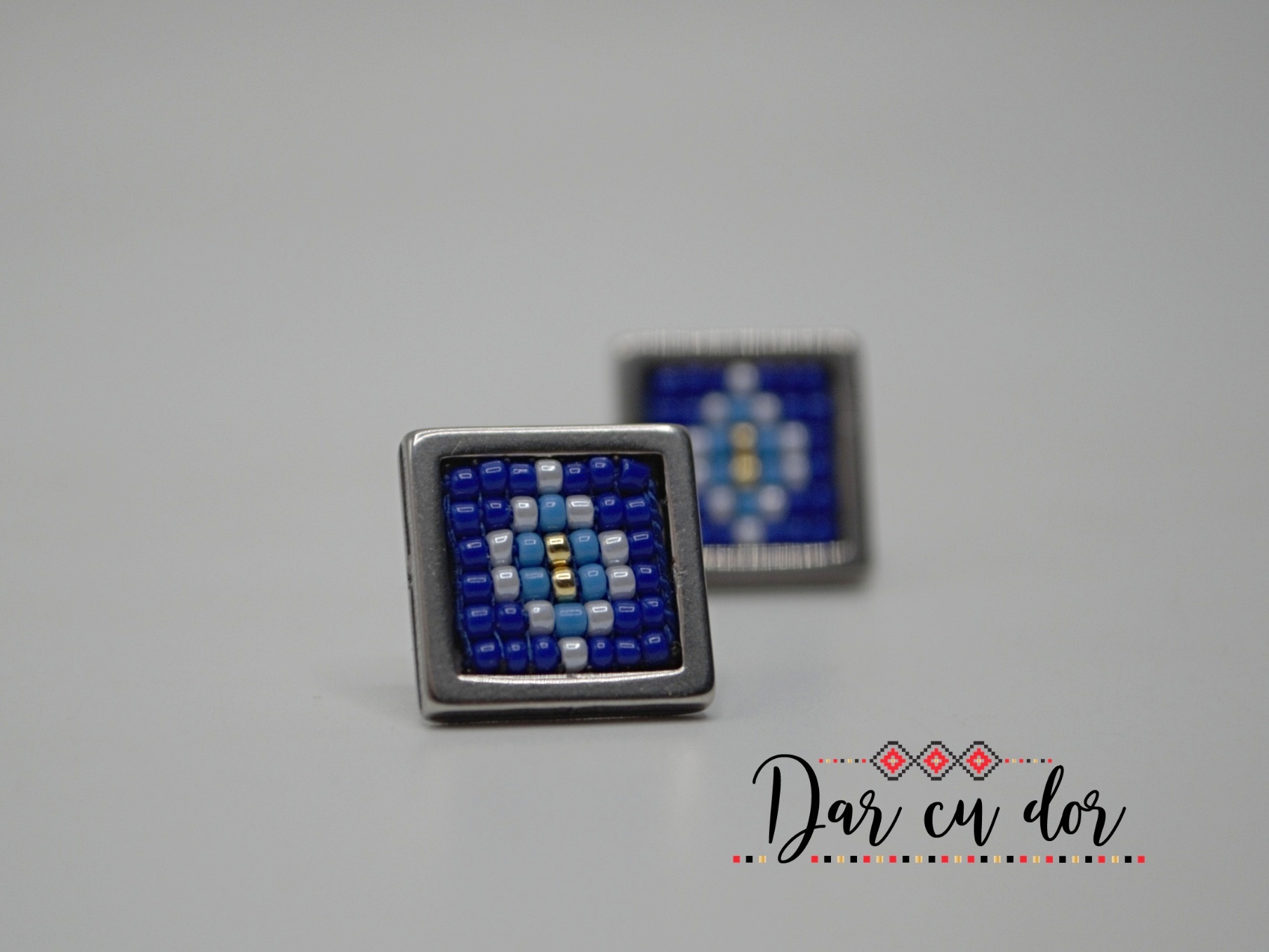 Set / Cercei motiv albastru - imagine 4