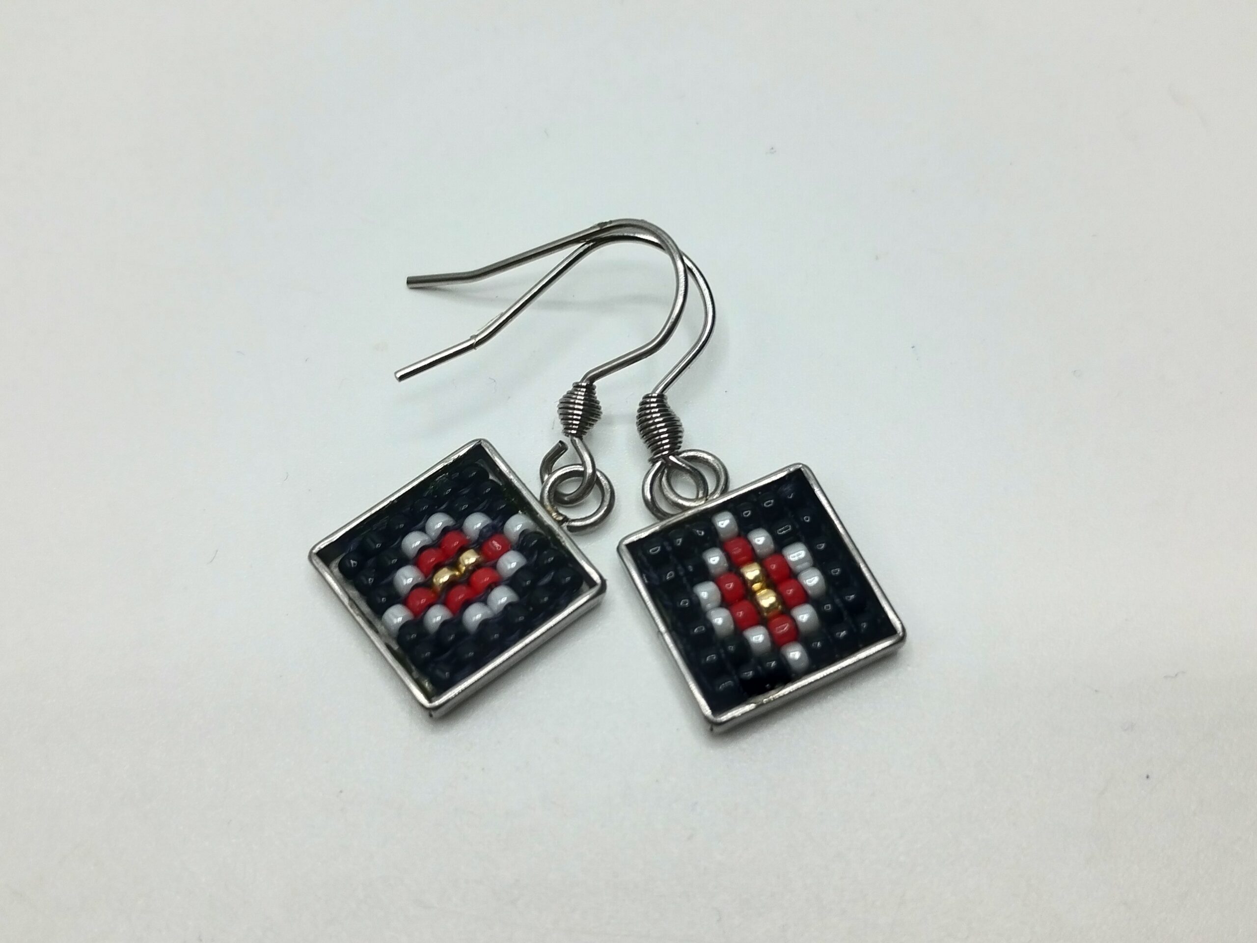 Cercei inox pin motiv romb - imagine 7