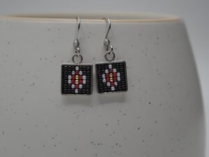 Cercei inox pin motiv romb