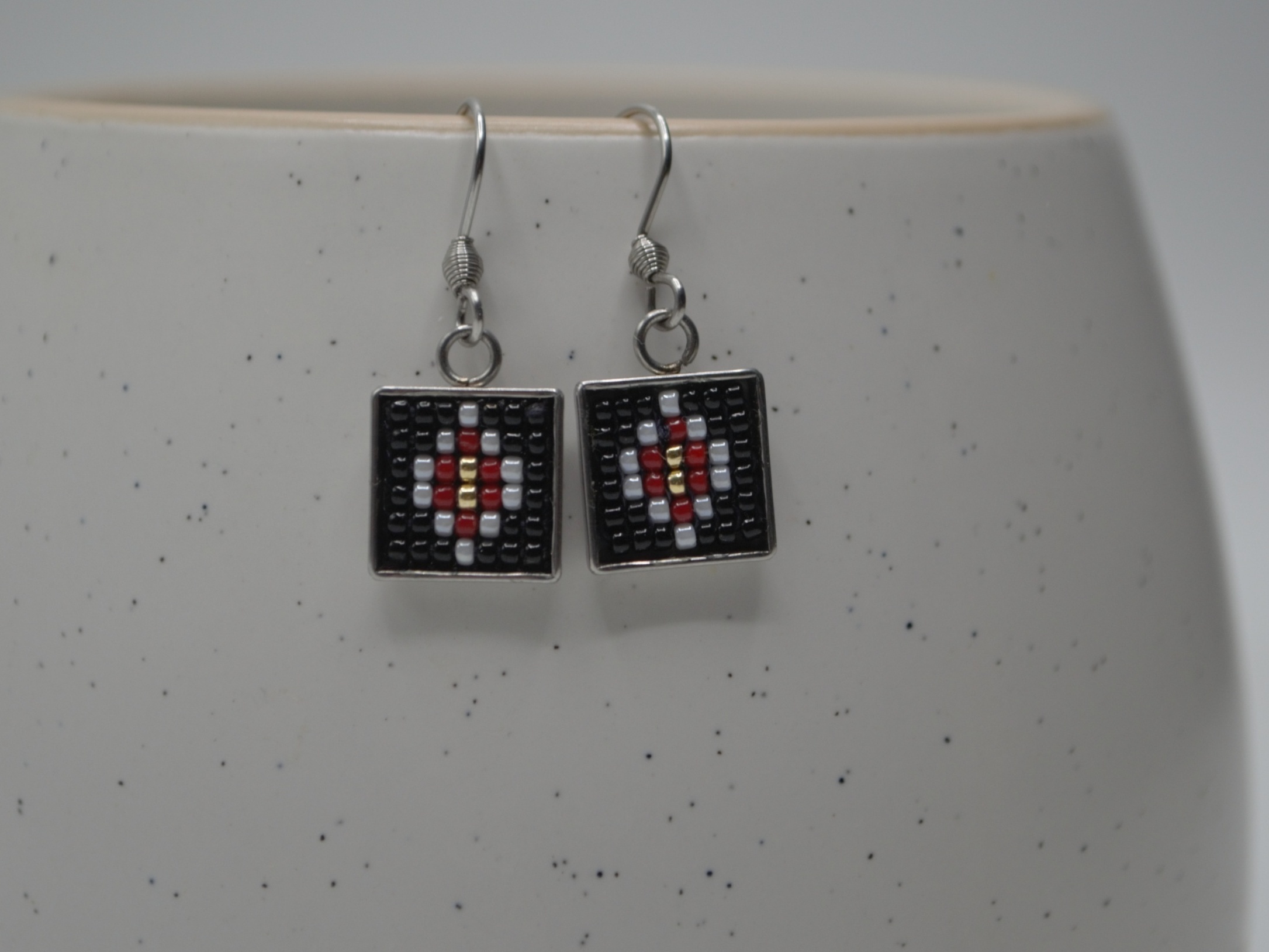 Cercei inox pin motiv romb