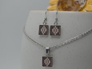 Cercei / Set cu motive culoare mov