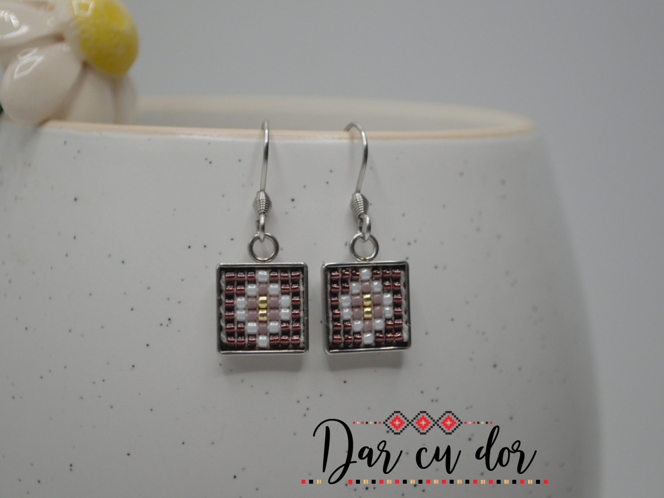 Cercei / Set cu motive culoare mov - imagine 2