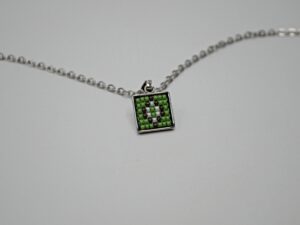 Pandantiv inox mic, culoare verde