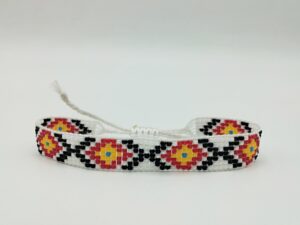 Brăţară ţesută fin, motiv tricolor